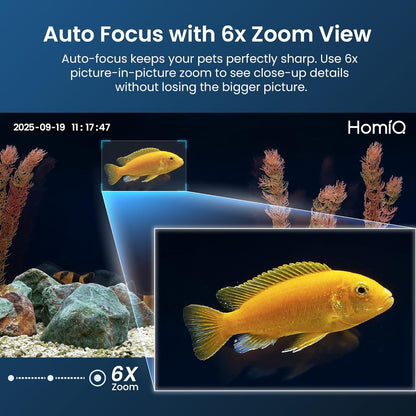 3MP 2K Aquarium & Terrarium Pet Camera.Install &Close - Focus Lens for Fish,Lizard, Reptile Pet and Window Bird Feeder,2.4GHz & 5GHz WiFi,Auto - Focus,24/7 Recording,2 Pack - Buy The Sea Aquatics