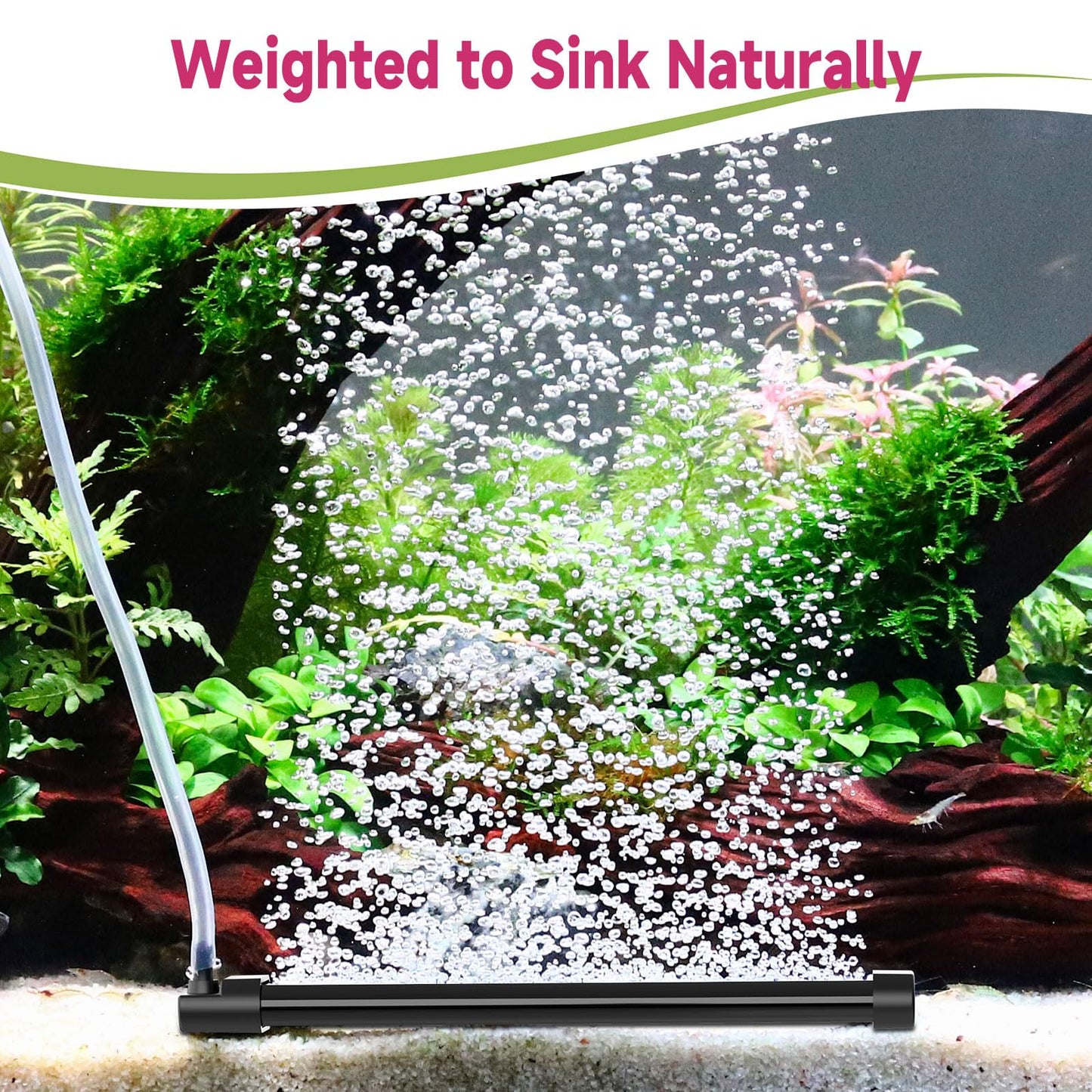 hygger Aquarium Bubble Curtain Wall, Quiet Fish Tank Air Stone with Accessories, High Dissolved Aquarium Bubbler Oxygen Diffuser Decoration for Freshwater & Saltwater - Buy The Sea Aquatics