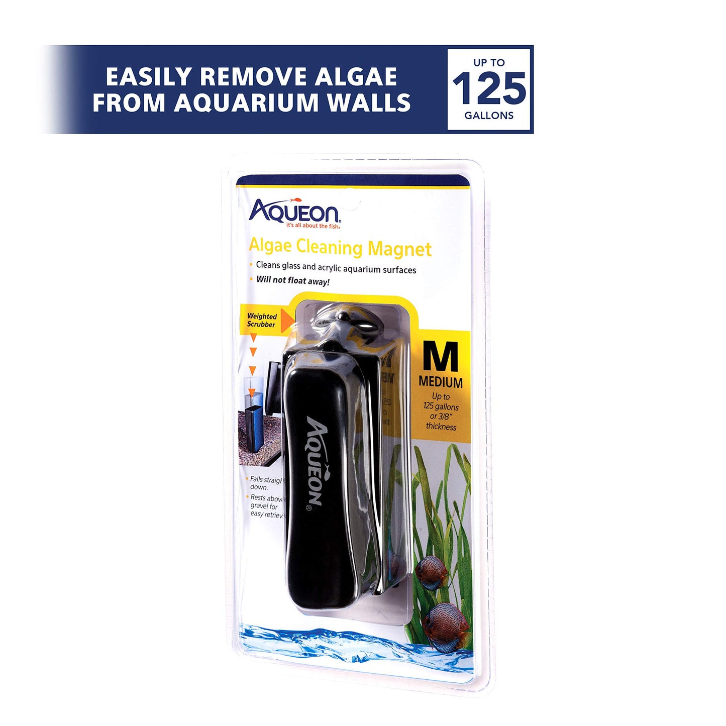 Aqueon Aquarium Algae Scraper, Fish Tank Cleaning Magnets for Glass/Acrylic, Large