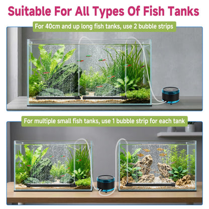 hygger Aquarium Bubble Curtain Wall, Quiet Fish Tank Air Stone with Accessories, High Dissolved Aquarium Bubbler Oxygen Diffuser Decoration for Freshwater & Saltwater - Buy The Sea Aquatics