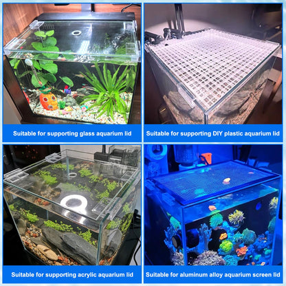 NestBasics 6pcs Transparent Aquarium Lid Clips,Rimless Fish Tank Glass Cover top Support,Aquarium Hood Holder, Acrylic and Glass Aquarium top Clips,fit 5-6mm Thickness Glass