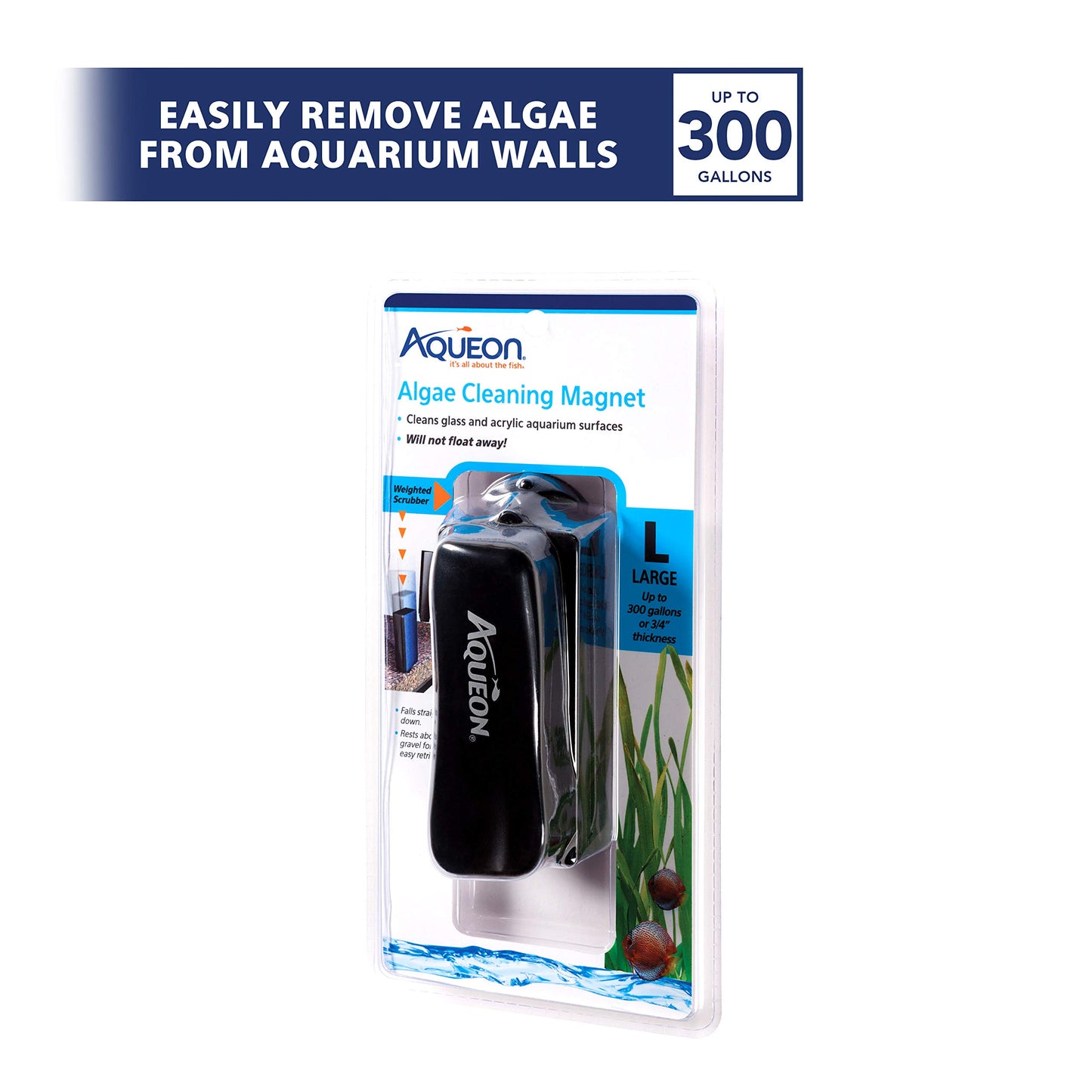 Aqueon Aquarium Algae Scraper, Fish Tank Cleaning Magnets for Glass/Acrylic, Large