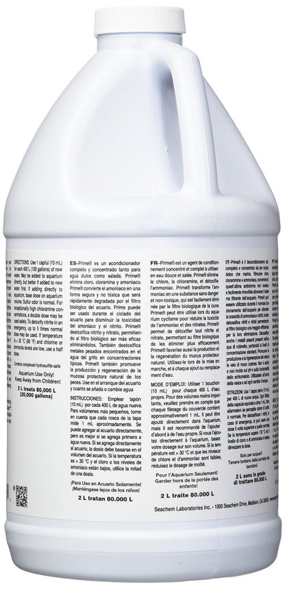 Seachem Prime Fresh and Saltwater Conditioner - Chemical Remover and Detoxifier 500 ml