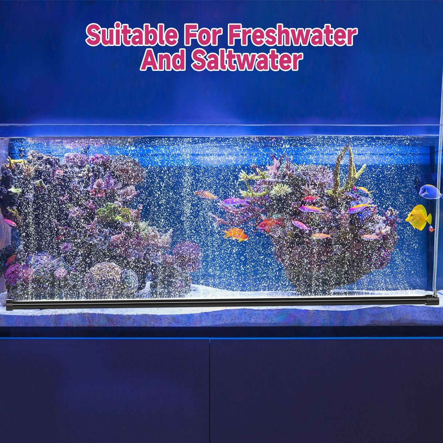 hygger Aquarium Bubble Curtain Wall, Quiet Fish Tank Air Stone with Accessories, High Dissolved Aquarium Bubbler Oxygen Diffuser Decoration for Freshwater & Saltwater - Buy The Sea Aquatics