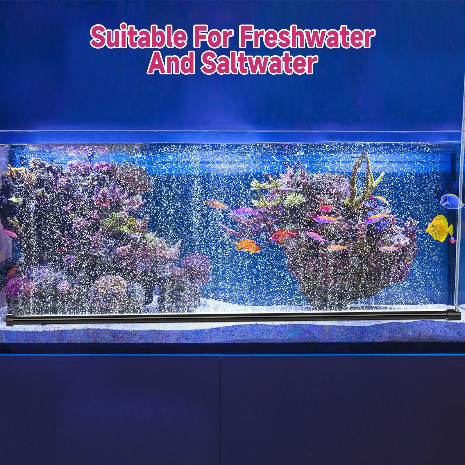 hygger Aquarium Bubble Curtain Wall, Quiet Fish Tank Air Stone with Accessories, High Dissolved Aquarium Bubbler Oxygen Diffuser Decoration for Freshwater & Saltwater - Buy The Sea Aquatics