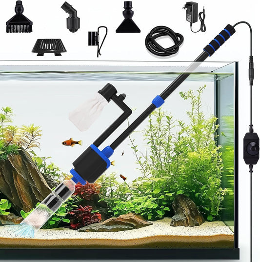 AQQA DC 36W Electric Aquarium Vacuum Gravel Cleaner 6 - in - 1 Multifunctional Fish Tank Cleaning Kit for Remove Dirt, Change Water, Wash Sand, Turtle Water Shower, Water Circulation with Adjustable Power - Buy The Sea Aquatics