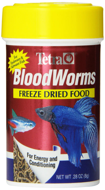 Tetra BloodWorms 0.25 Oz, Freeze-Dried Food for Freshwater and Saltwater Fish, Seafood (Pack of 1)