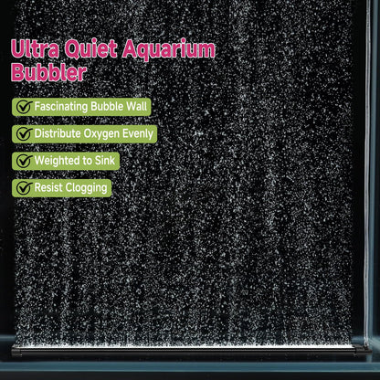 hygger Aquarium Bubble Curtain Wall, Quiet Fish Tank Air Stone with Accessories, High Dissolved Aquarium Bubbler Oxygen Diffuser Decoration for Freshwater & Saltwater - Buy The Sea Aquatics