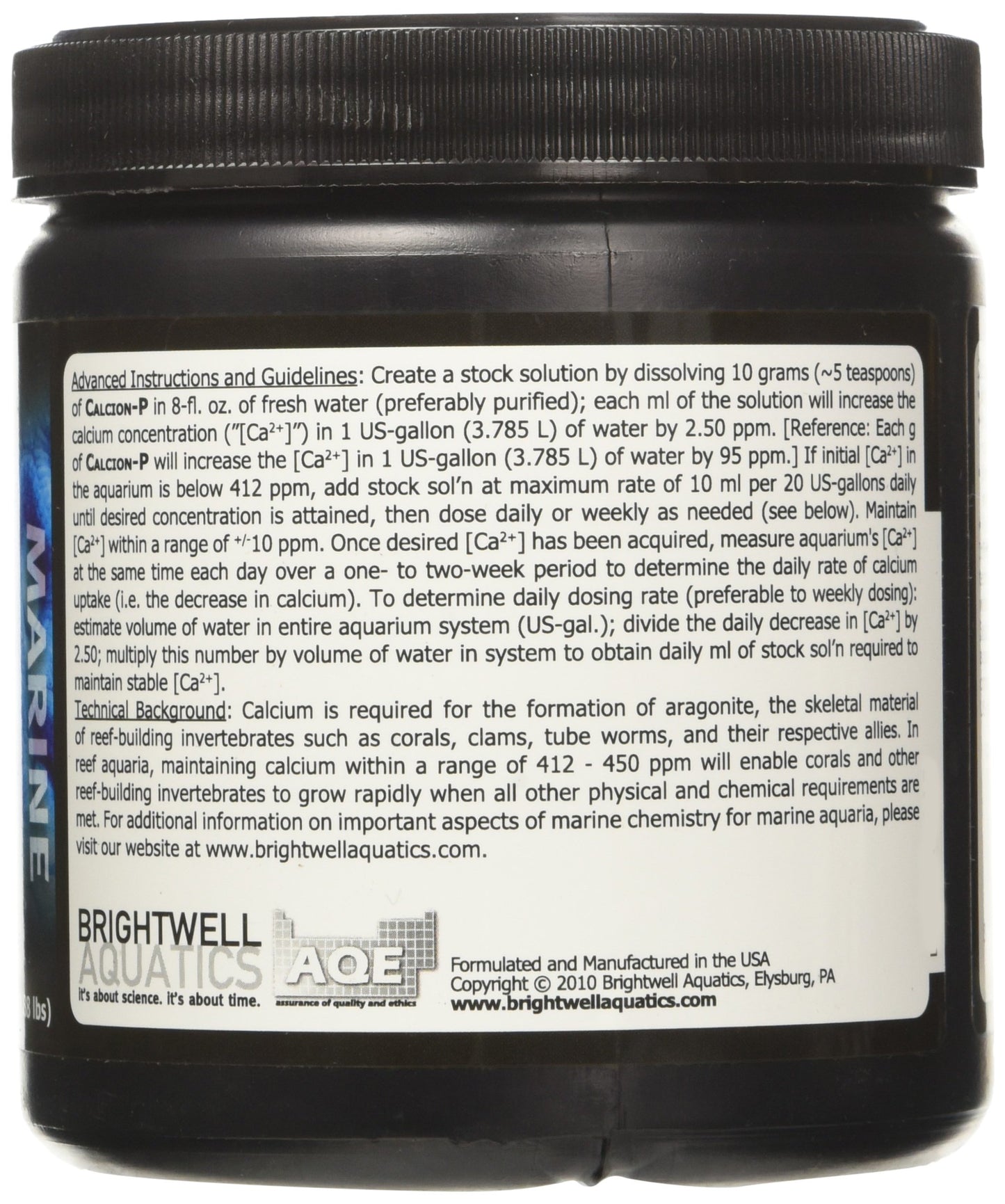 Brightwell Aquatics Calcion-P - Powdered Calcium Supplement for Marine Aquariums, 200 grams