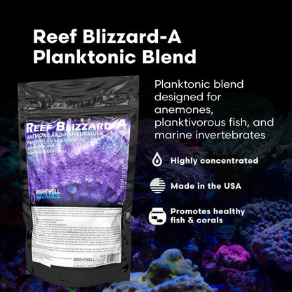 Brightwell Aquatics Reef Blizzard-A – High-Protein Planktonic Blend for Anemones, Planktivorous Fish & Marine Invertebrates – Enhances Color & Growth, 50g
