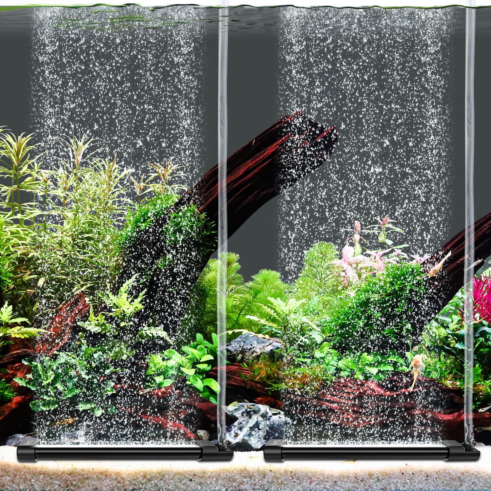 hygger Aquarium Bubble Curtain Wall, Quiet Fish Tank Air Stone with Accessories, High Dissolved Aquarium Bubbler Oxygen Diffuser Decoration for Freshwater & Saltwater - Buy The Sea Aquatics