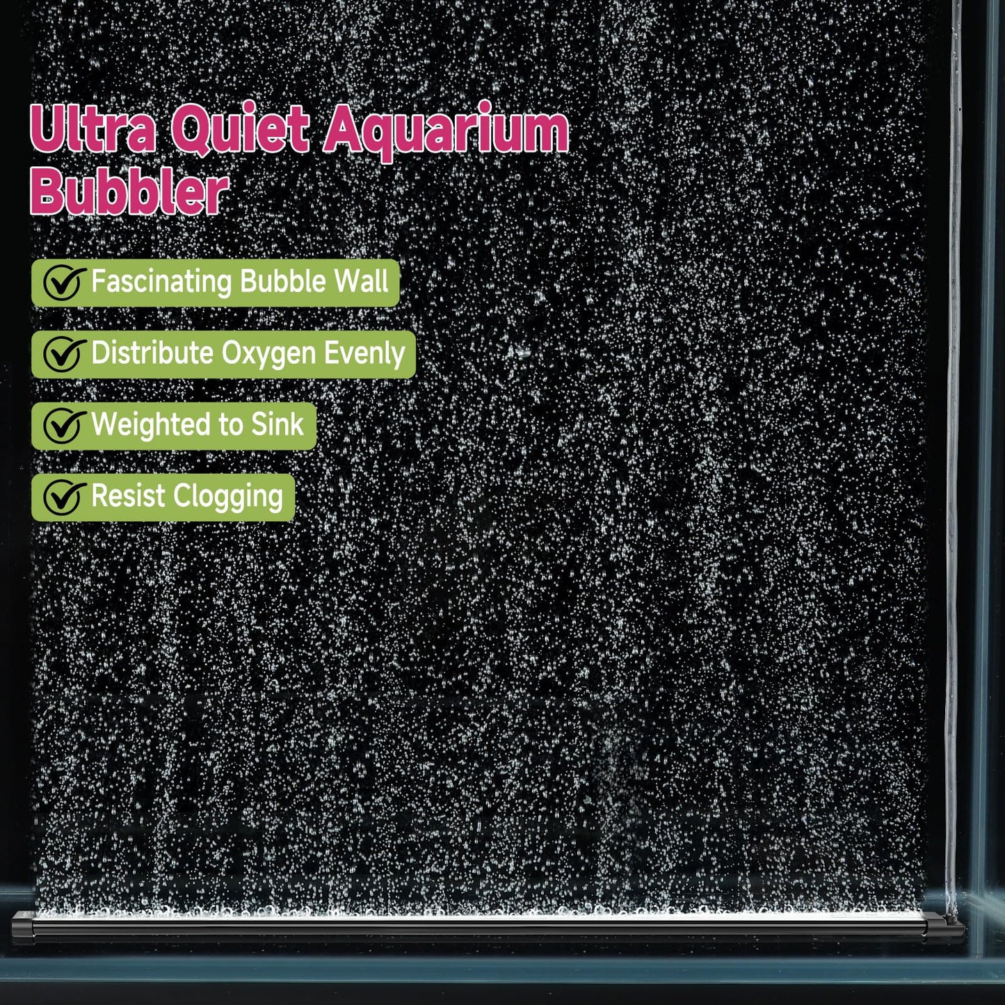 hygger Aquarium Bubble Curtain Wall, Quiet Fish Tank Air Stone with Accessories, High Dissolved Aquarium Bubbler Oxygen Diffuser Decoration for Freshwater & Saltwater - Buy The Sea Aquatics