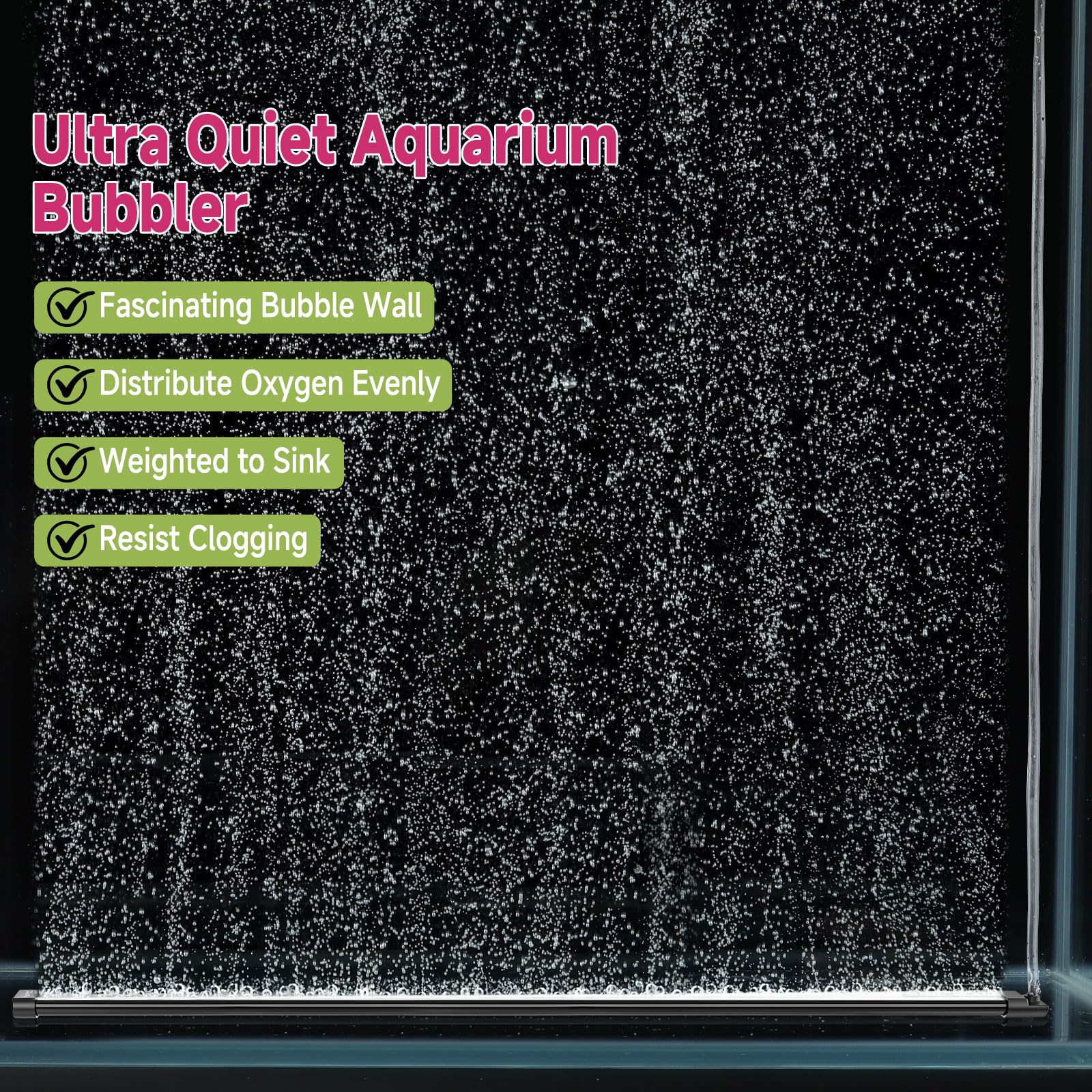 hygger Aquarium Bubble Curtain Wall, Quiet Fish Tank Air Stone with Accessories, High Dissolved Aquarium Bubbler Oxygen Diffuser Decoration for Freshwater & Saltwater - Buy The Sea Aquatics