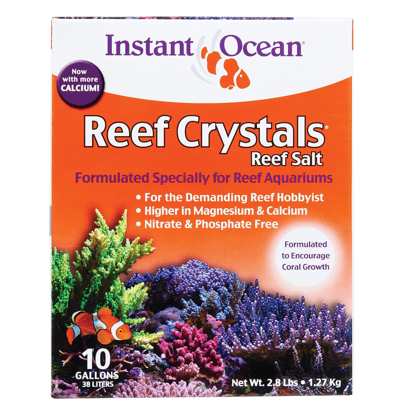 Instant Ocean Reef Crystals Reef Salt For 160 Gallons, Enriched Formulation For Aquariums
