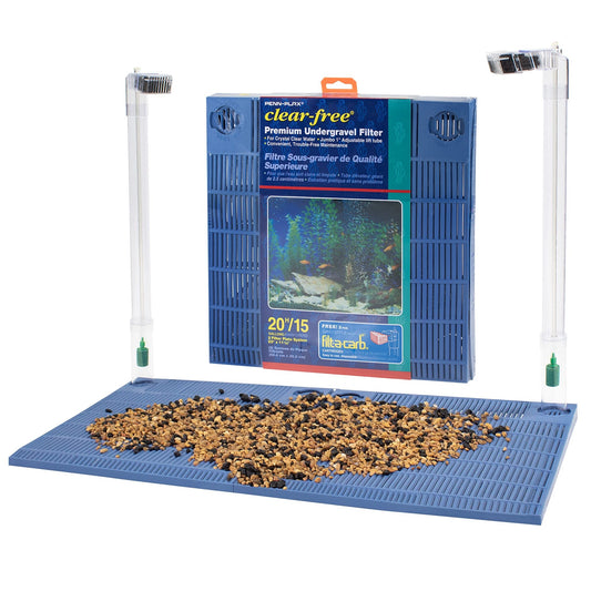Penn - Plax Undergravel Aquarium Filter for 40 - 55 Gallon Tanks – Four 11.25” x 11.25” Plates – Under Gravel System for Clear, Clean Water – Safe for Freshwater and Saltwater Tanks (CFU55) - Buy The Sea Aquatics