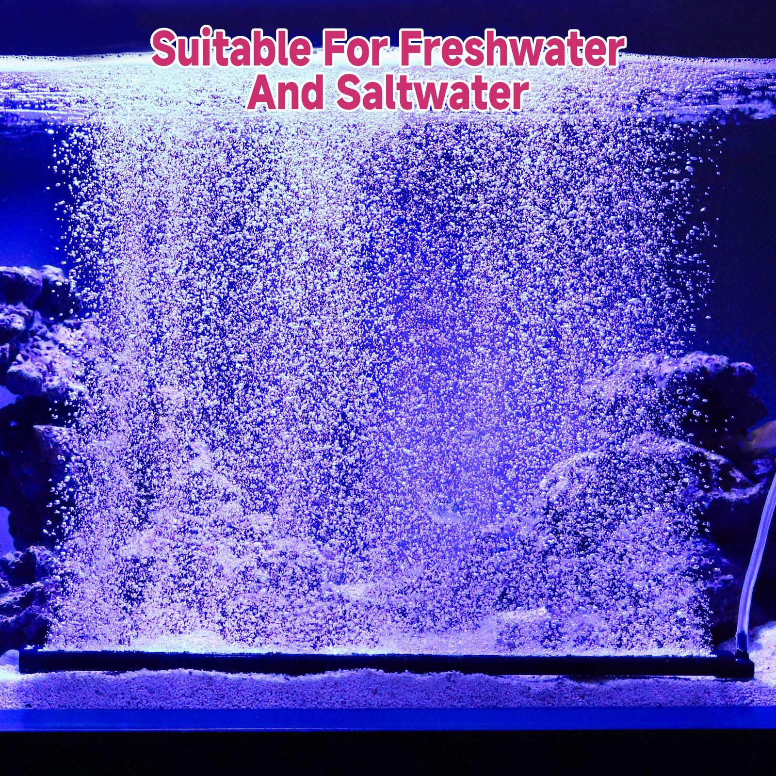 hygger Aquarium Bubble Curtain Wall, Quiet Fish Tank Air Stone with Accessories, High Dissolved Aquarium Bubbler Oxygen Diffuser Decoration for Freshwater & Saltwater - Buy The Sea Aquatics