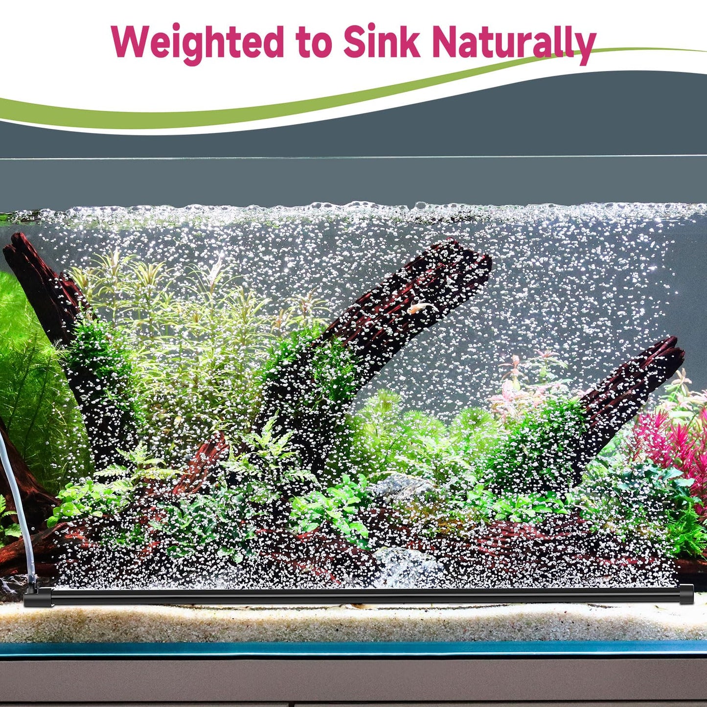 hygger Aquarium Bubble Curtain Wall, Quiet Fish Tank Air Stone with Accessories, High Dissolved Aquarium Bubbler Oxygen Diffuser Decoration for Freshwater & Saltwater - Buy The Sea Aquatics