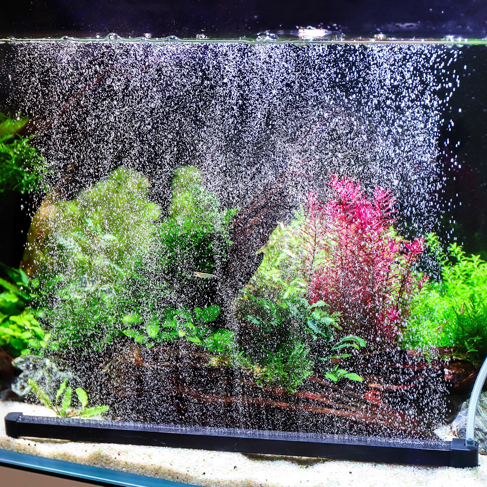 hygger Weighted Nano Mist Bubble Wall Bar, 31.5" Self - Sinking ABS Air Stone Strip with Gentle Oxygen Diffuser for Freshwater & Marine Aquarium, Hydroponics - Buy The Sea Aquatics