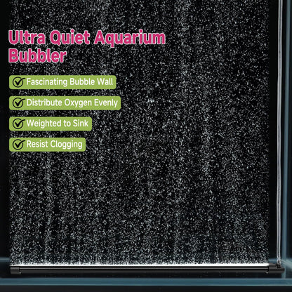 hygger Aquarium Bubble Curtain Wall, Quiet Fish Tank Air Stone with Accessories, High Dissolved Aquarium Bubbler Oxygen Diffuser Decoration for Freshwater & Saltwater - Buy The Sea Aquatics